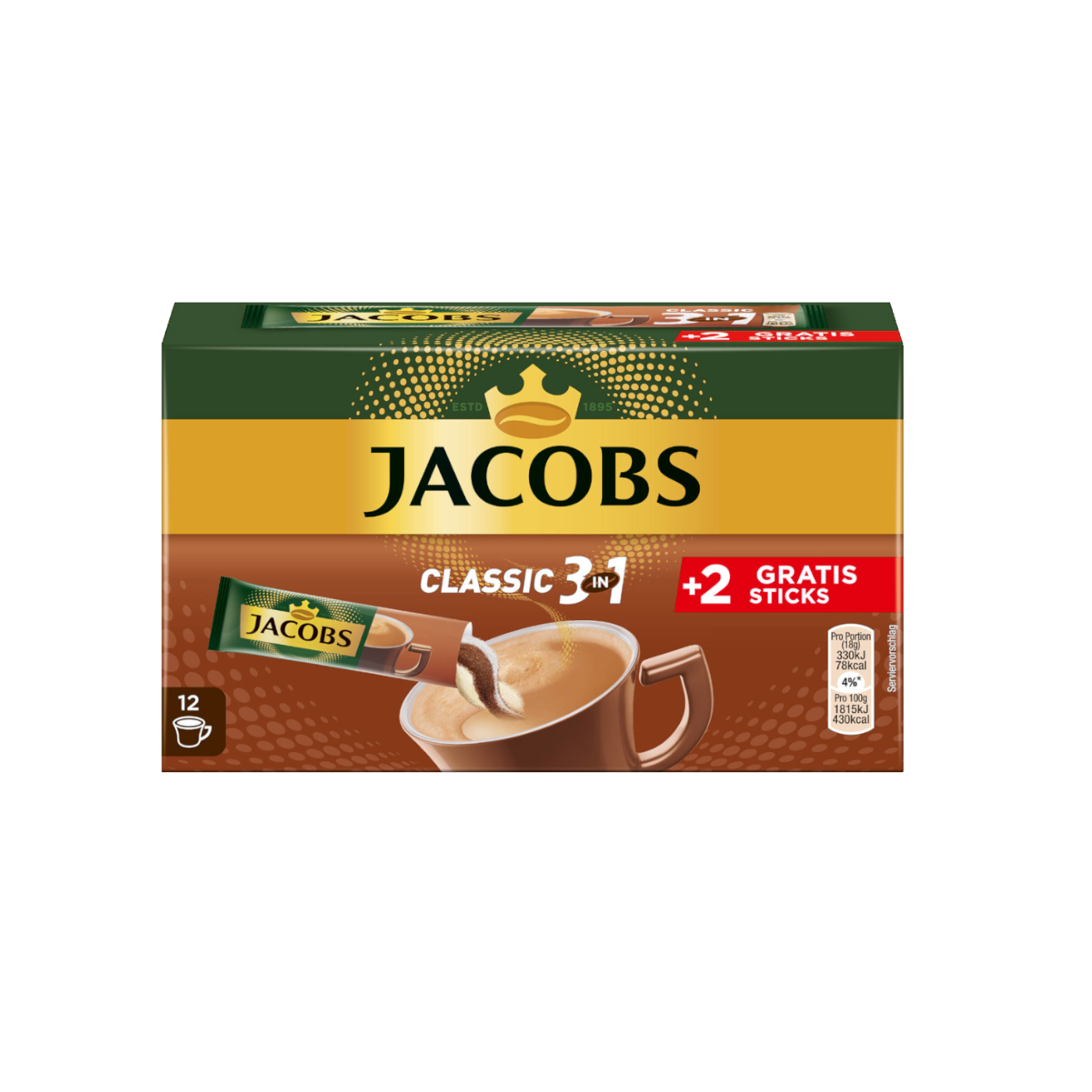 Jacobs 3in1 Kaffeesticks 144 Stück Jacobs