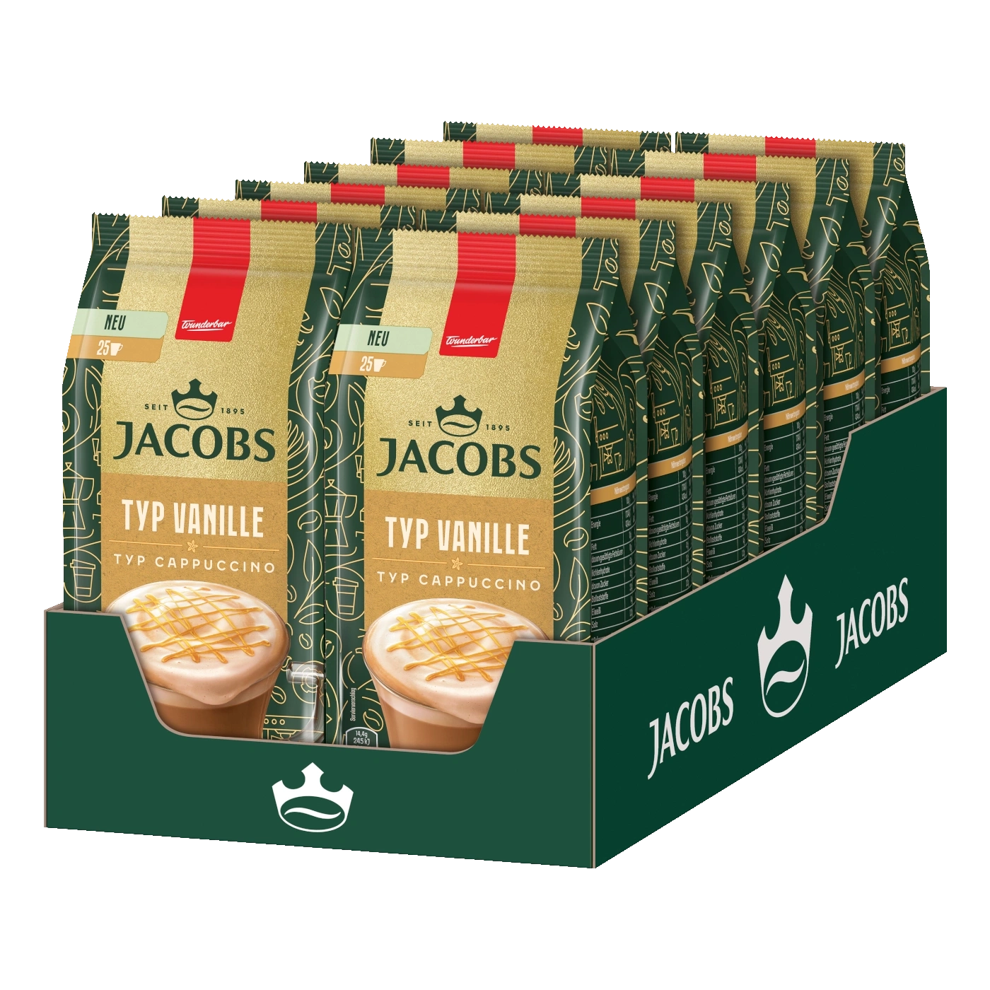 Jacobs Typ Vanille Cappuccino Nachfüllbeutel Löslicher Kaffee