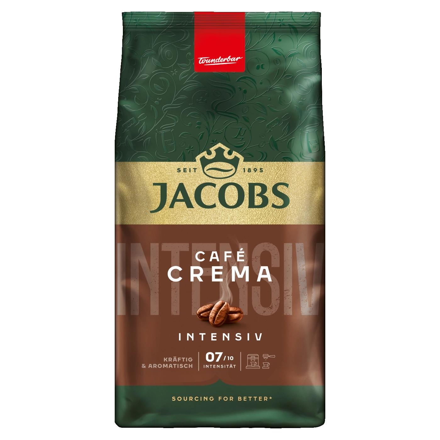 Jacobs Café Crema Kaffeebeutel, intensiv, kräftig und aromatisch, 07/10 Intensität