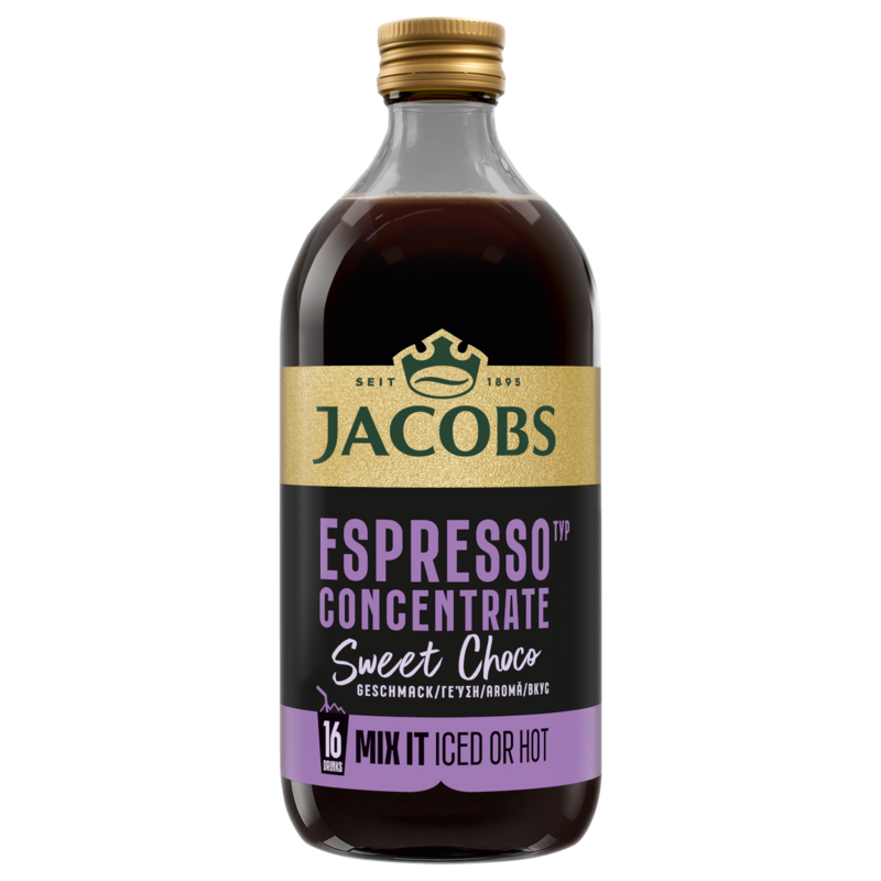  Jacobs Espresso Concentrate Sweet Choco, 16 Drinks, Mix it Iced or Hot
