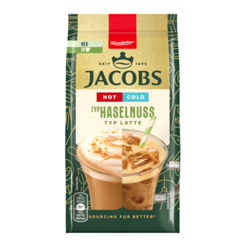 Jacobs Typ Haselnuss Latte Hot and Cold Löslicher Kaffee
