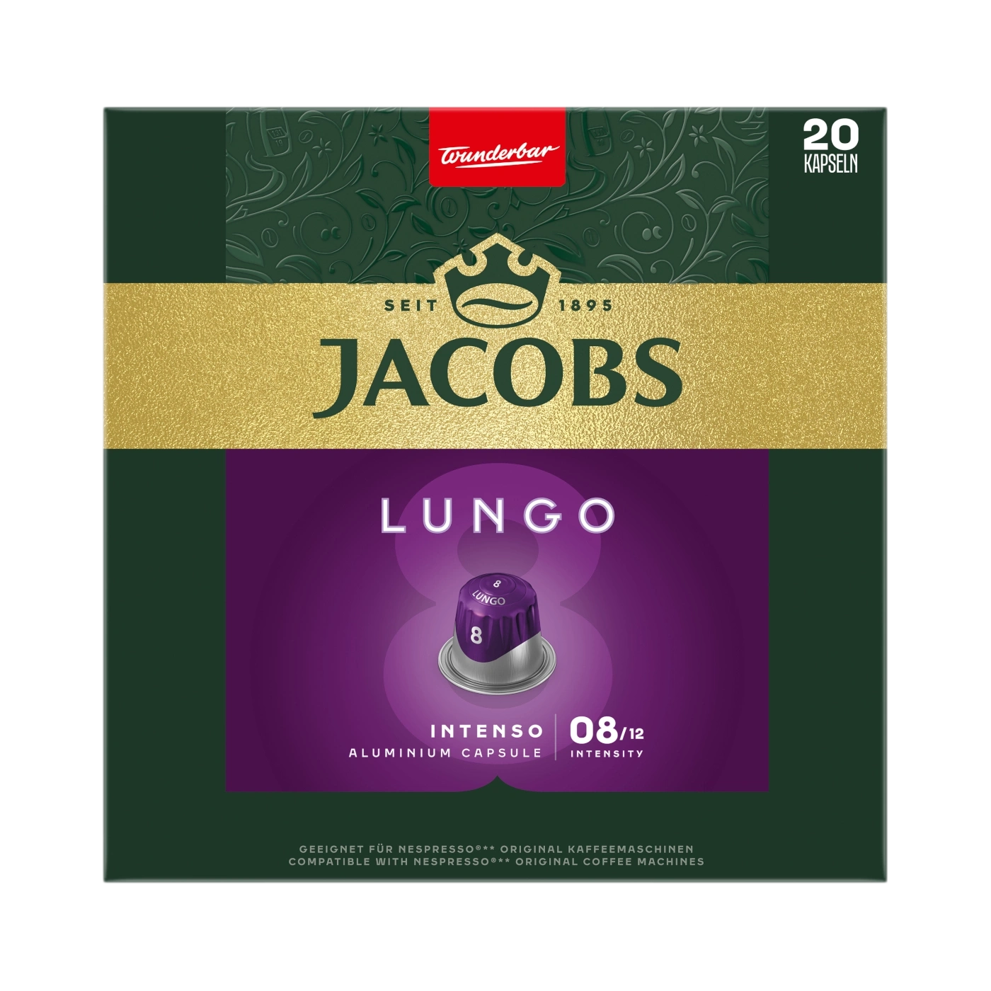 Jacob's Lungo Intenso Kaffee Kapseln mit 20 Stk.