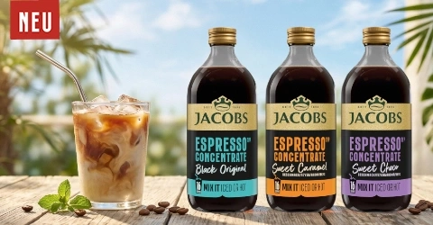 Jacobs Espresso Konzentrat Black Original, Sweet Caramel und Sweet Choco.