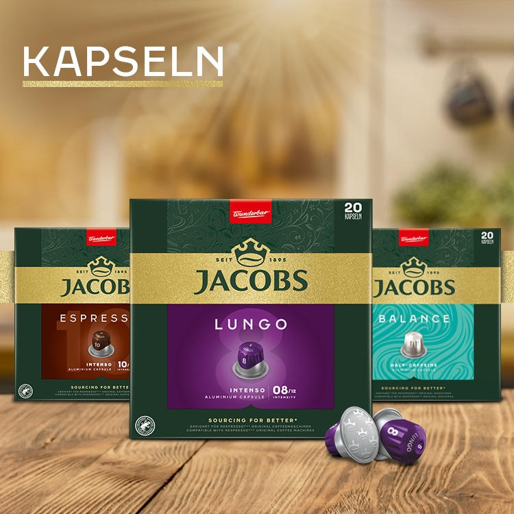 Jacobs Kapseln: Espresso, Lungo und Balance. Kaffee für Nespresso Maschinen.
