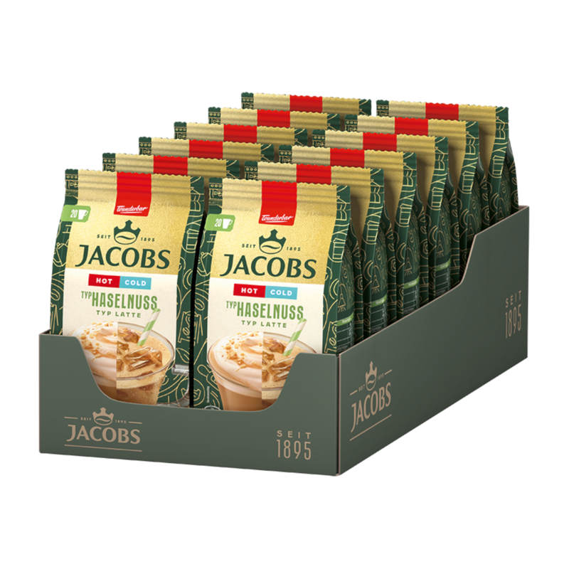 Jacobs Typ Haselnuss Latte Hot and Cold Löslicher Kaffee