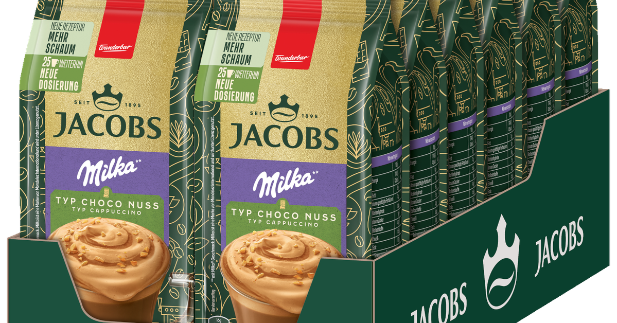 Jacobs Typ Choco Nuss Cappuccino Nachfüllbeutel 12x 400g