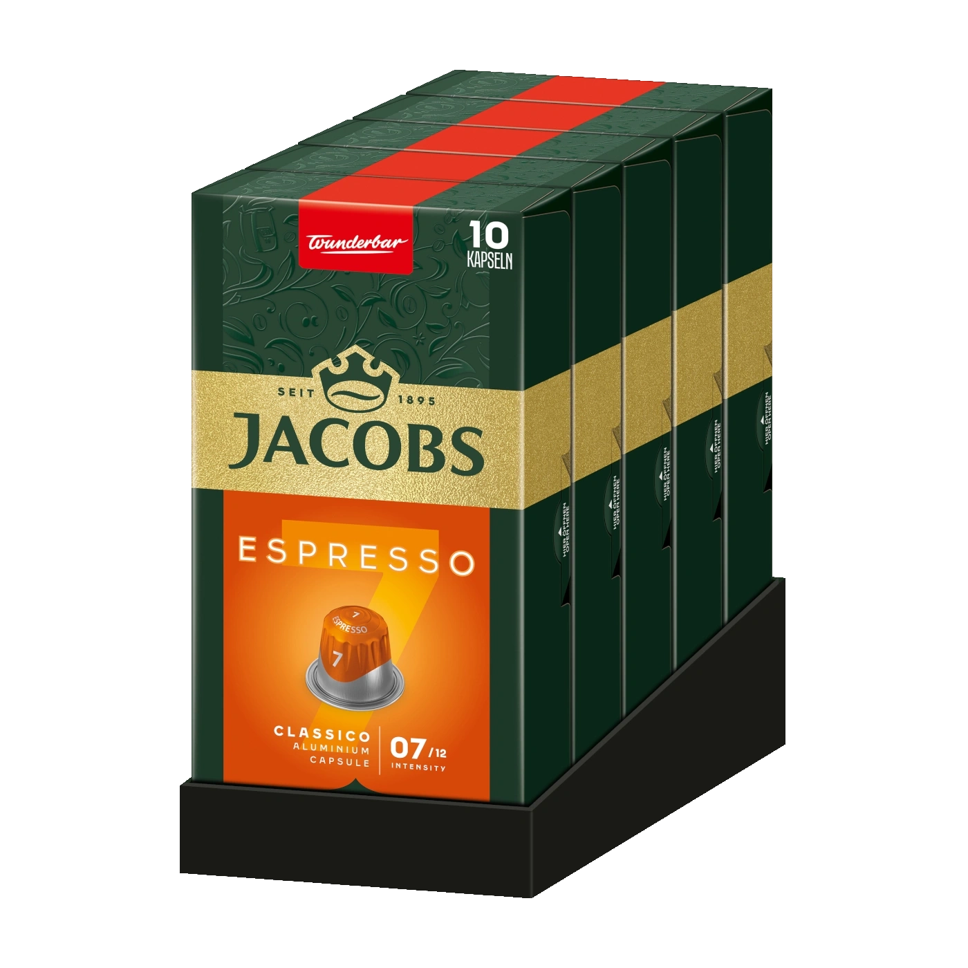 Jacobs Espresso Kapseln, 10 Stück, Classico, Aluminium Kapseln, Intensität 07/12