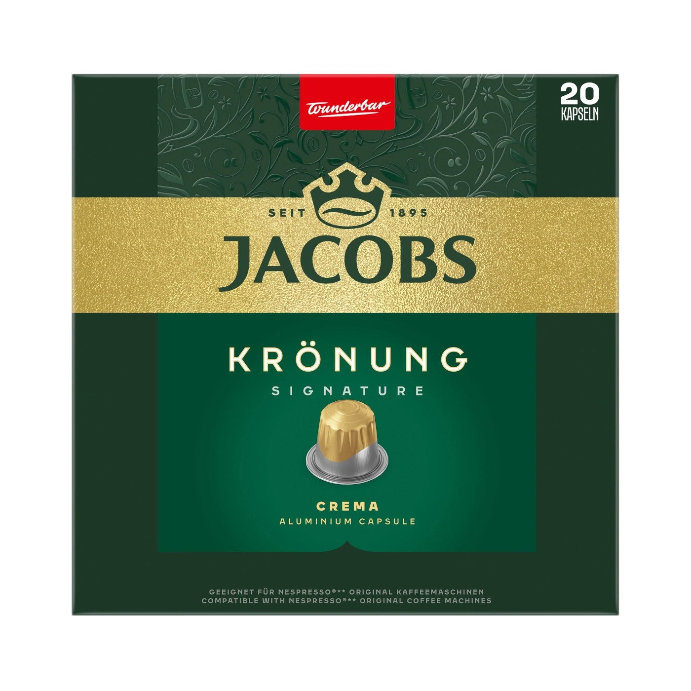 Jacobs Krönung Signature Crema Aluminium Kapseln, 20 Stück.