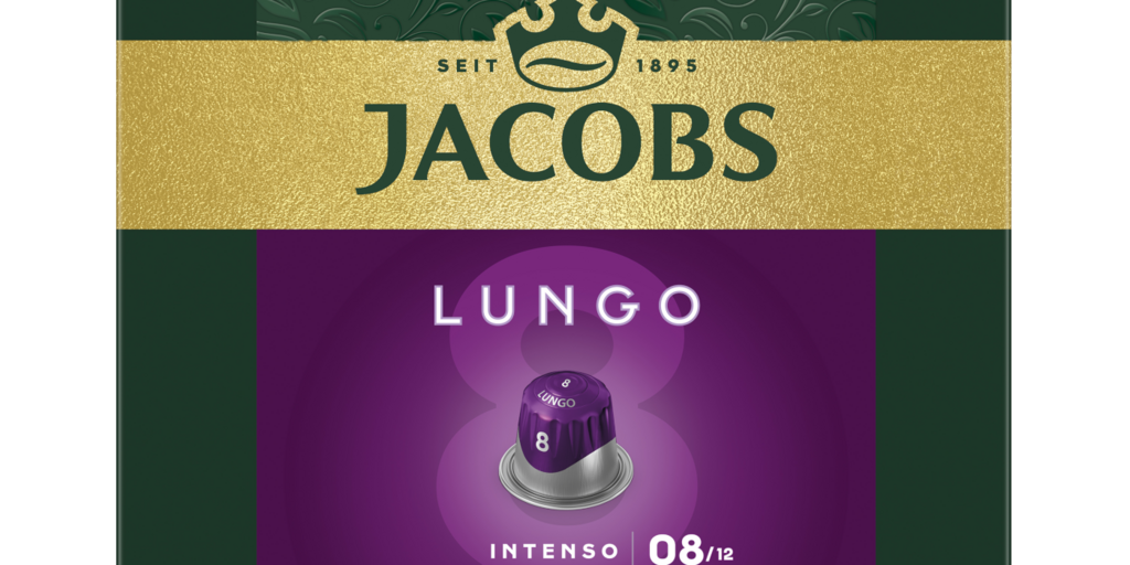 Jacobs Lungo Intenso Coffee Capsules, Intensity 8 Of 12, 20 Nespresso Compatible Capsules For 20 Drinks