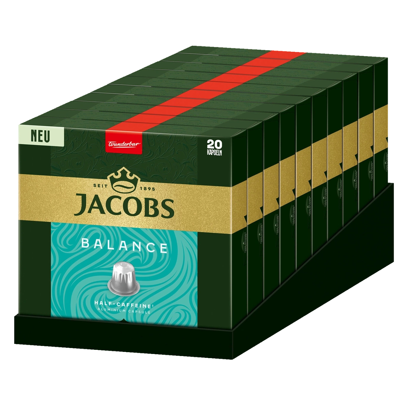 Jacobs Balance Kaffeekapseln, 20 Kapseln, halb koffeinfrei, Neu, Wunderbar, 1895