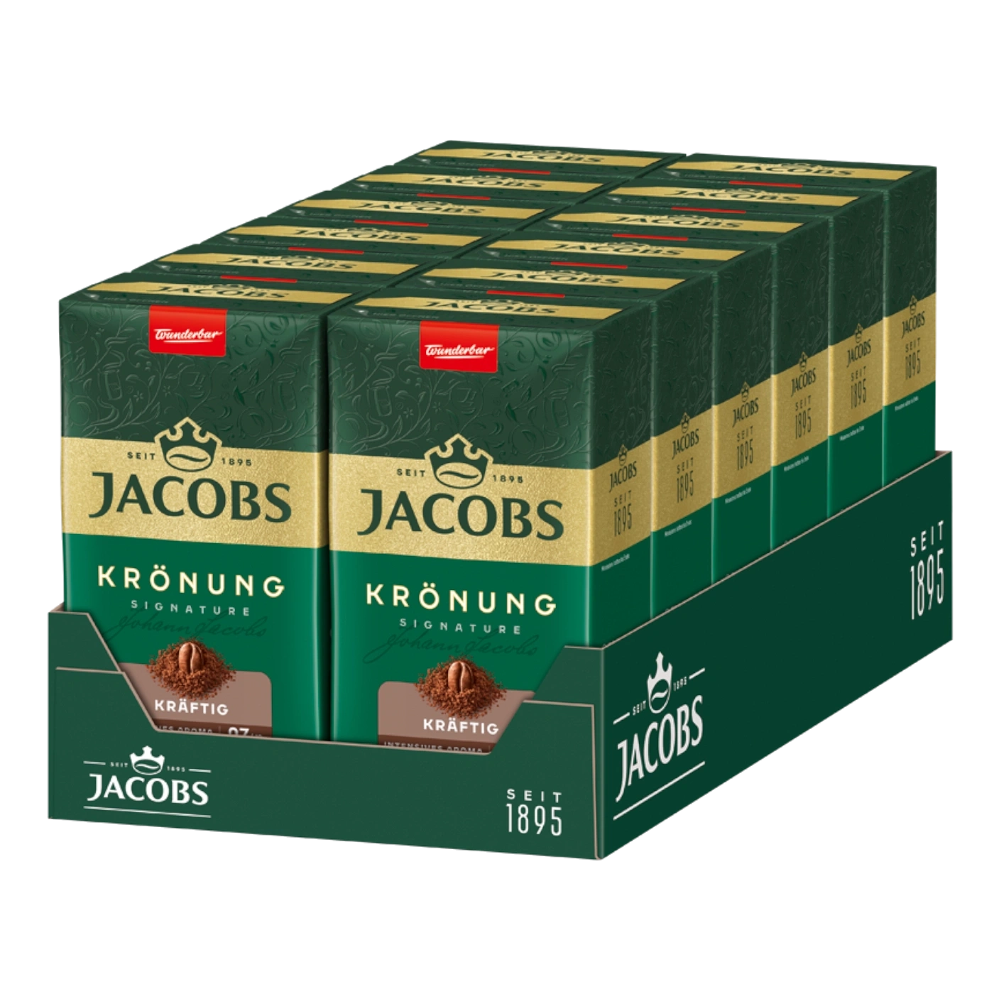 Karton mit Jacobs Krönung Kaffee, 12 Packungen