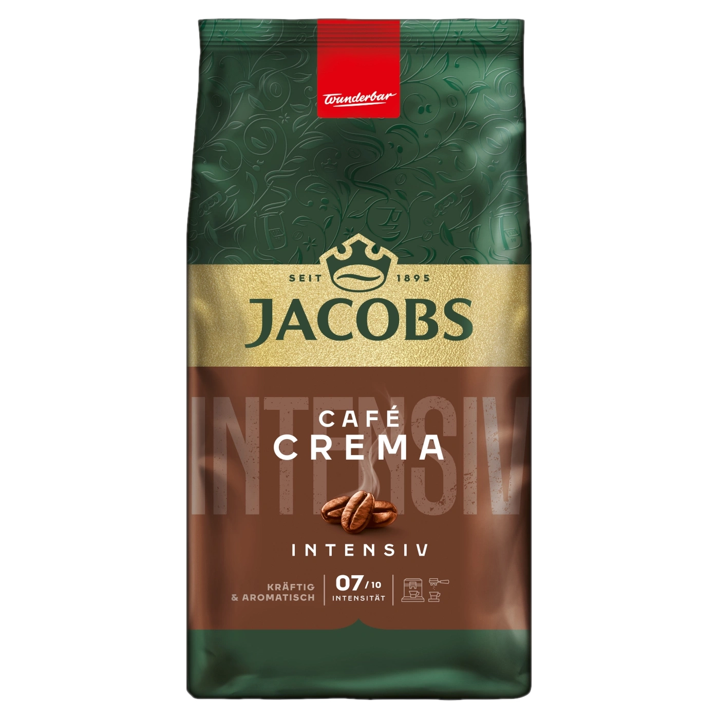 Kaffeepackung von Jacobs mit dem Schriftzug Café Crema Intensiv