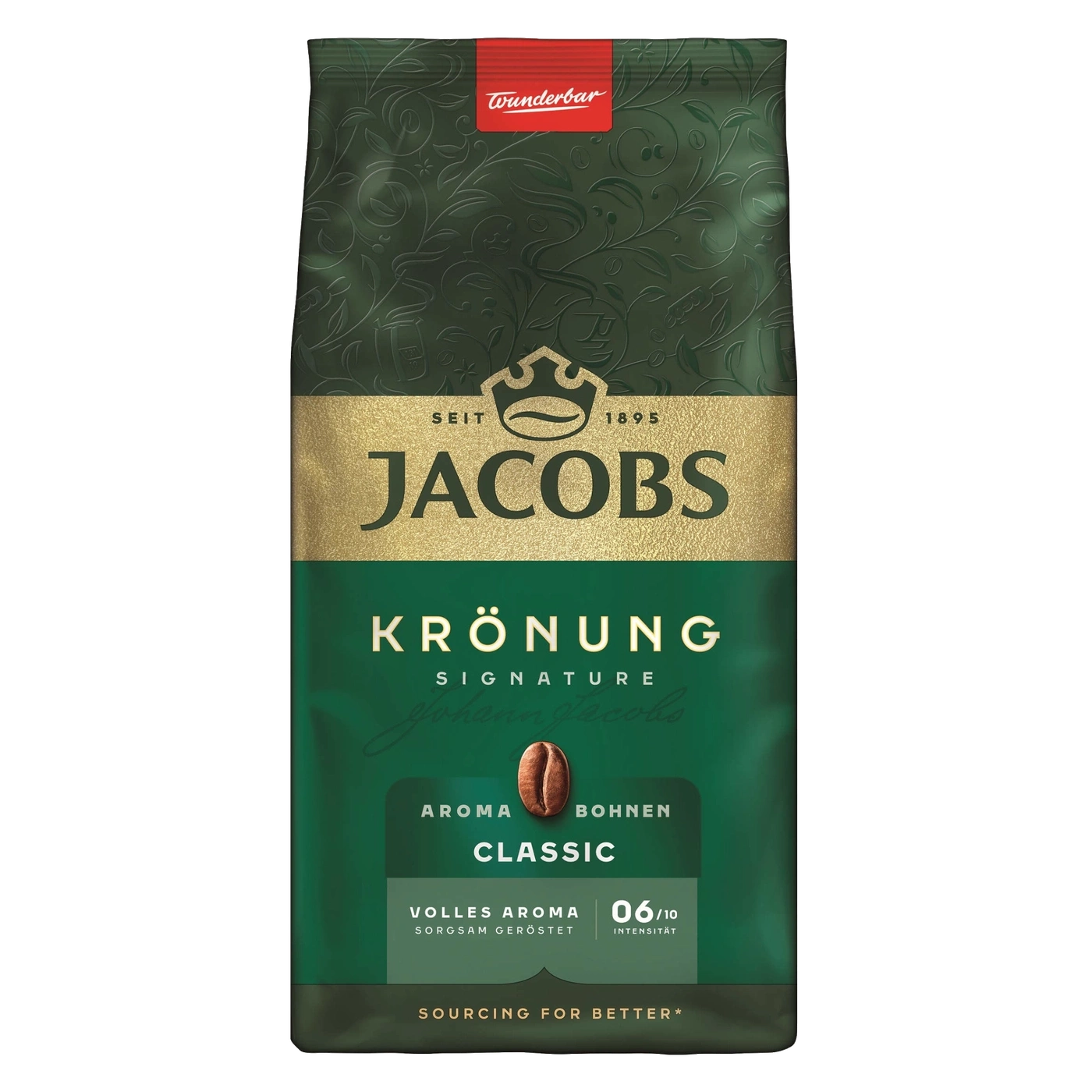 Kaffeepackung Jacobs Krönung Classic, Aroma, Bohnen, 06/10 Intensität, Sourcing for Better
