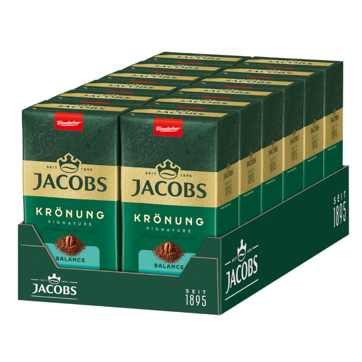 Karton mit Jacobs Krönung Kaffee, 12 Packungen