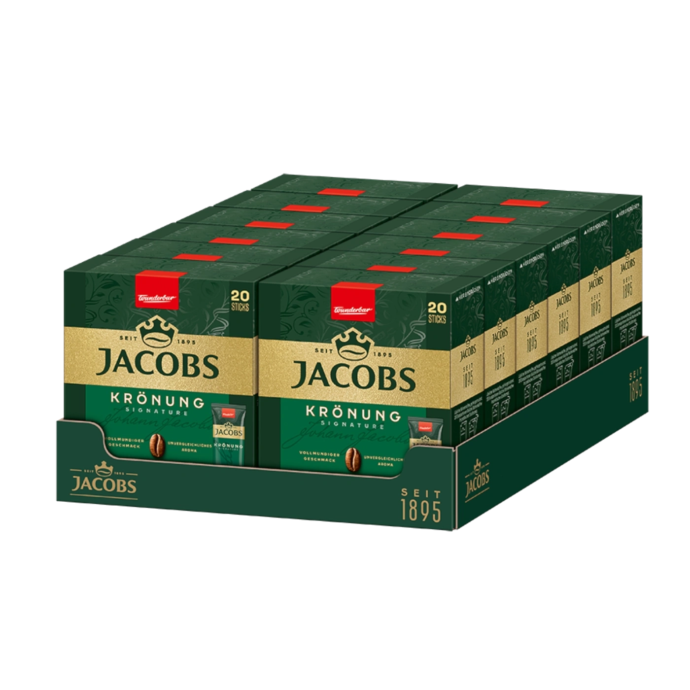 Karton mit Jacobs Krönung Kaffee Sticks