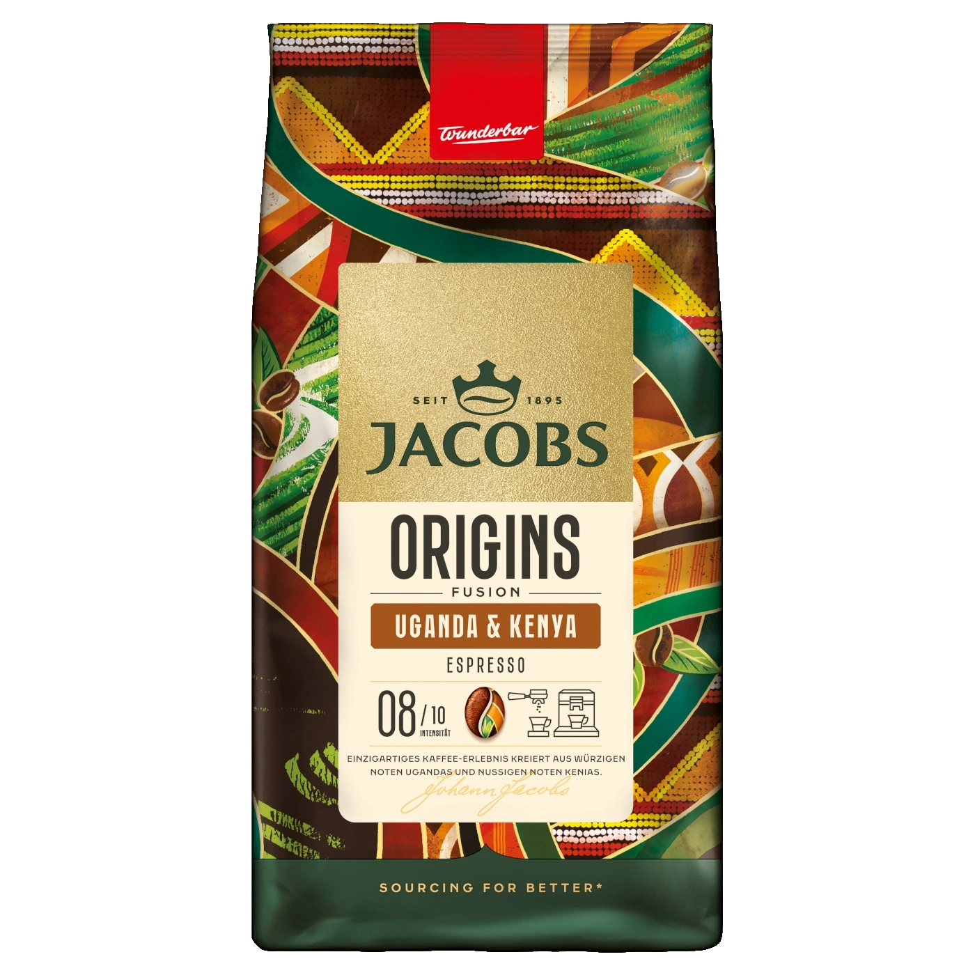 Kaffeepackung Jacobs Origins Uganda & Kenya Espresso, 08/10 Intensität, Wunderbar
