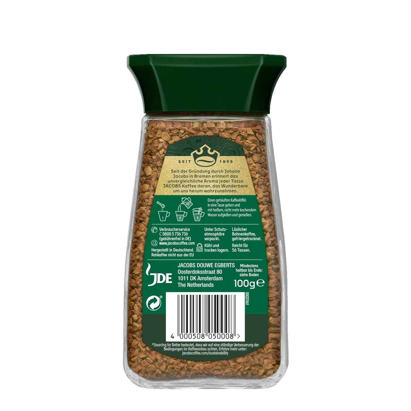 Jacobs Kaffee, 100g, Instantkaffee, Mindesthaltbarkeit, The Netherlands, 1895
